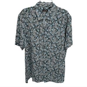 Tasso‎ Elba Floral Tropical Hawaiian Button Down Silk Shirt Men's Size XL